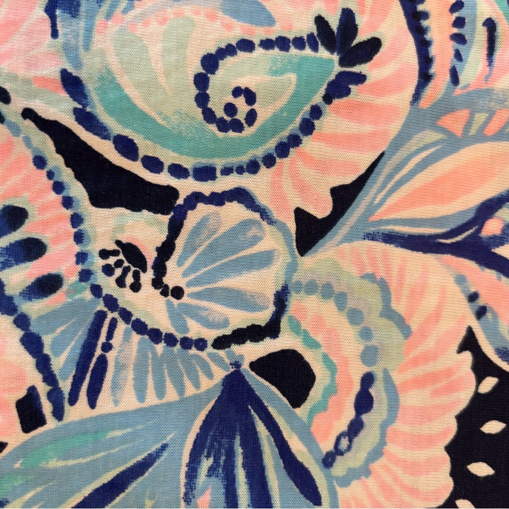 Lilly Pulitzer 3/4 Bell Sleeve Dress Womens Medium Navy/Pink/Turquiose NWOT - Picture 5 of 12